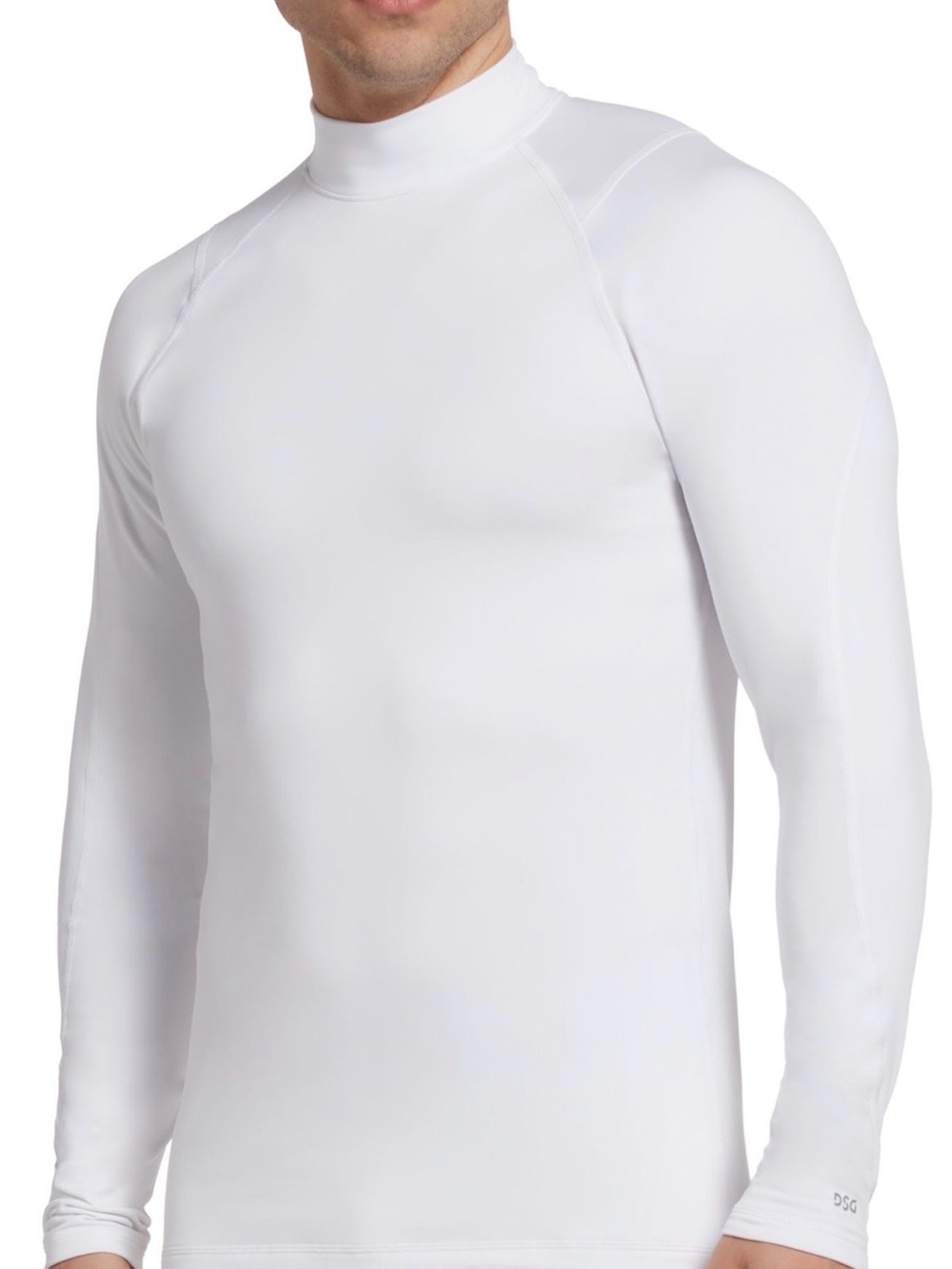 DSG Men's White Long-Sleeve Rash Guard Top